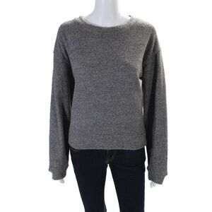 Jet John Eshaya Womens Long Sleeve Scoop Neck Oversized Sweater Gray Size Small